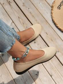 时尚针织女士平底鞋，专为时尚女士设计，适合休闲和商务场合