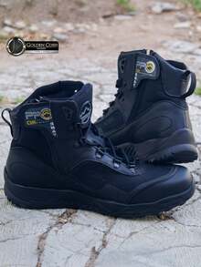 PAR Liso Estilo de ropa de trabajo Cinta BOTA TIPO TACTICA OCUPACIONAL PARA DAMA Y CABALLERO CUENTA CON CIERRE INTERNO Y SUELA ANTIDERRAPANTE Exterior Todo el año - Negro - Ver 6