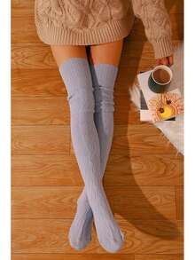 1双女士爱国/独立日优雅迷人透气柔软保暖针织压缩过膝袜，适合秋冬季节、Y2K 风格，舒适保暖