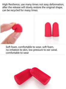 (随机颜色) 柔软防噪音耳塞，用于睡眠、打鼾、游泳、学习和工作，子弹形聚氨酯泡沫耳塞，适用于宿舍、卧室、休息室、办公室、飞机旅行和其他休息场所，用于学校用品包 - 彩色 - 查看 8