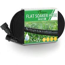Flat Soaker Hose 100ft, Garden Hose With Heavy Duty Double Layer Design, Drip Irrigation Hose Saves 80% Water, Leak Proof Sprinkler Hose For Garden, Lawn, Vegetable Plot (50ft X 2) - 25英尺 - 查看 1