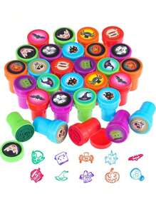 100pcs Children's Self-Ink Stamps Children's Toys Stamps Face Seal Scrapbook DIY Painting Album Decoration, Cute Stamp Stamp Pattern Style May Be Repeated, Youth Stationery Toys Decorate Halloween, Thanksgiving And Christmas Gifts Animal Number And Letter Print Pattern Random Hair Beast Game, Suitable For Birthday Gifts The Best Gift For Kids For New Year's Gifts (The Packaging And Color Are Random Patterns Speed Random Hair May Have Repeats)