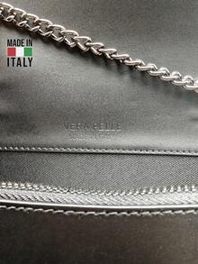 Women's Shoulder Bag. Made In Italy. Made Of Genuine Leather. Travel, Business Trip, Vacation, Work, Commuting, Light Luxury Style. Y2k. Retro, Fashionable, Popular. Lightweight. Versatile. Multiple Colors Available. - Black - View 4