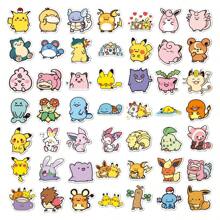 pokemon 50pcs Pokemon Stickers Small Size Children's Suitcase Computer Pokemon Waterproof Stickers Water Cup Tablet Greeting Card Decoration DIY Creative Stickers Surprise Gift Party Gift