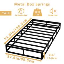 Box Spring - Low Profile Mattress Foundation No Noise Heavy Duty Metal Basics Bed Base With Clean Fabric Cover, Easy Assembly, 5inch, 7inch, 9inch - 7 英吋高 - 查看 5