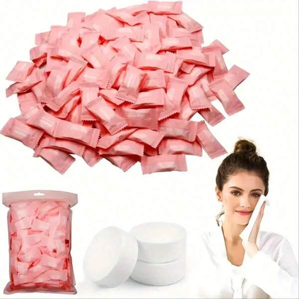 10/20/30/50/100/500pcs Portable Disposable Compressed Towel - Lightweight Candy Color Magic Towels For Travel And Outdoor Use, Non-Woven Fabric Facial Cleansing Wipes, Convenient Travel And Home Towels