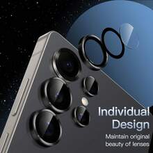 金属镜头玻璃相机保护膜，超高清钢化防刮防震膜，适用于可折叠和旗舰手机 - 兼容 Galaxy S24/S23/S25 Ultra、Z Fold 6/5/4、Flip 5/4、Phone 15/14/16 Pro Max/Plus、A55/A35/A25 系列、后置摄像头光圈保护壳