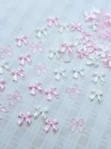 30 pezzi di decorazioni per unghie in resina con perle e nastri trasparenti, assortiti casualmente