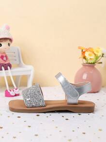 Glitter Embellished Flat Summer Girl Sandals