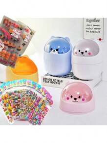 1Pc Trash Can Cute Trash Can Desktop Decoration No Power Supply Required Suitable For Home And Kitchen