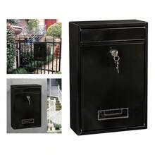 NetHong Large Letter Post Box Mail Box Steel Lockable Outdoor Wall Mounted With Keys - Black - View 7