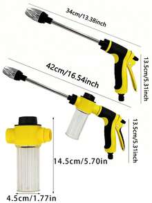 1pc High Pressure Foam Gun & Sprayer For Car Washing, Garden, Multi-Mode Adjustable High Pressure Cleaning Gun With Container, Suitable For Spraying Water Power Washing