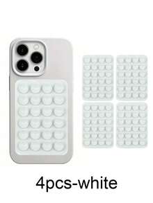 1/4 件硅胶手机粘性手柄，防滑硅胶粘性手机支架，粘性手机壳支架，免提手机配件支架，用于自拍和视频，多功能手机配件，适合所有型号