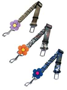 Floral Pet Safety Leash - Adjustable Dog Safety Tether Strap, Suitable For Large And Small Breeds, Compatible With Car Seatbelt Buckle