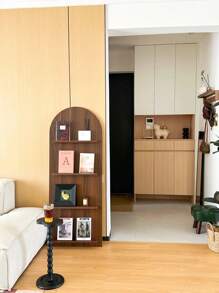 Modern Solid Wood Side Table – Nordic Minimalist Round Corner Table, Black & Walnut Finish, Vintage Multi-Functional Accent Table For Sofa, Bedside, Coffee Corner, Small Spaces, Ramadan Gifts & Home Decor