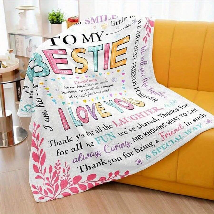 Bestie Gift For Women, Bestie Birthday Gifts For Women, Bestie Blanket, Best Friend Birthday Gifts For Women, Bestie Gifts, Birthday Gift For Best Friend Woman - Multicolor - View 1