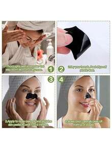 5/10pcs Bamboo Charcoal Face Cleansing Strips, Suitable For Blackhead, Pore Cleaning, Deep Cleansing Nose Blackhead Remover, Effective Oil Control For Men & Women - Multicolor - View 3