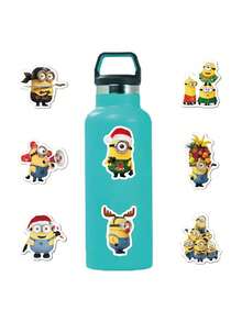 Universal 50PCS Minions Officially Licensed Minions Stickers Dave Stuart Jerry Kevin Bob Cartoon Image Cute Characters High Value Creative Waterproof Stickers DIY Computer Tablet Skateboard Decoration Back To School Season Birthday Christmas Halloween Surprise Gift