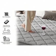 12in Queen Size Mattress,Deep Sleep Memory Foam Hybrid Euro Top Mattress,Medium Firm Hybrid Mattress, Luxurious Comfort With Pocket Springs,Assembled In USA,Boxed,10inch/14inch Twin Full Queen King Size Mattress Options.Colchones Para Cama - 灰色-12in - 查看 5