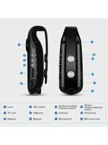 Mini Body Camera 1080P , Action Camera POV Cam Wearable Camcorder With Magnetic Pocket Portable DV For Sport,Cycling, Pets,Walking, Travaling With Audio And Video Recorder