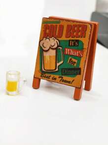 1:12 Dollhouse Accessory - Wooden Beer Barrel/Wine Barrel Set With Bucket Top, Mini Wine Glass/Beer Glass, Mini Wooden Beer Sign, DIY And Decorate Your Own Perfect Project!