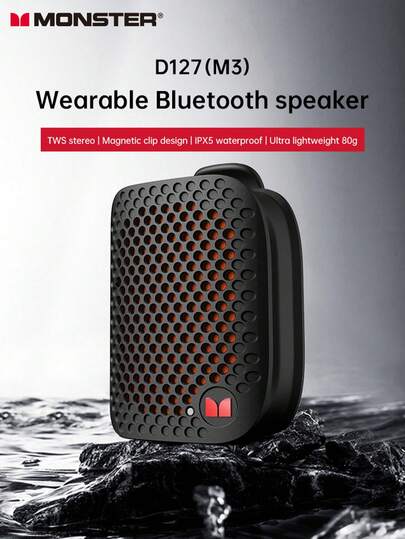  Monster M3 Portable High Fidelity Speaker Wireless Stereo Bass Music Subwoofer Portable Lavalier Speaker With Built-In Mic Speaker