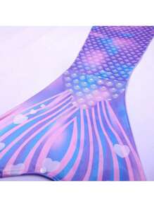 3 Pcs Mermaid Costume,Mermaid Tail For Girls Role-Play,Children Beach/ Pool Swimsuit , Princess Dress Bikini Bathing Costume,No Flippers