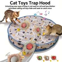 Cat Toy, Indoor Entertainment, Cat & Mouse - Interactive Plush Ball Cat Toy - Chasing Electric Mouse, USB Rechargeable, Durable & Bite-Resistant Ball, Auto Obstacle Avoidance, Suitable For All Indoor Cat Breeds, Indoor Cat Toy