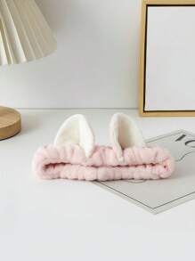 Cat Ears Coral Velvet Face Spa Hairband - Comfortable And Stylish Wash And Make-Up Headband Cute Face Wash Hair Band Plush Headband Wider Non-Slip Face Wash Make Up Anti Wet Hair Sports Face Wash Special Hair Tie Back To School