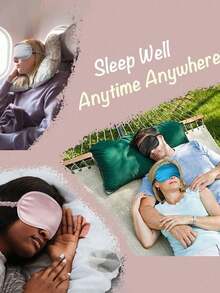 Silky Sleep Eye Mask, Blackout Elastic Travel Nap Eye Mask, Pure Mulberry Silk Sleep Eye Mask, Double-Layer Silk Filled, With Elastic Strap, Ideal Gift For Friends And Partners. Suitable For Relaxation, Travel, Insomnia And Business Trips, Thickened Eye Mask, Essential For Autumn And Winter. - Multicolor - View 6