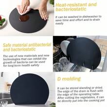 1pc Antibacterial Cutting Board, Reversible, Kitchen Meat And Veggie Separating Cutting Mat, Anti-Mold