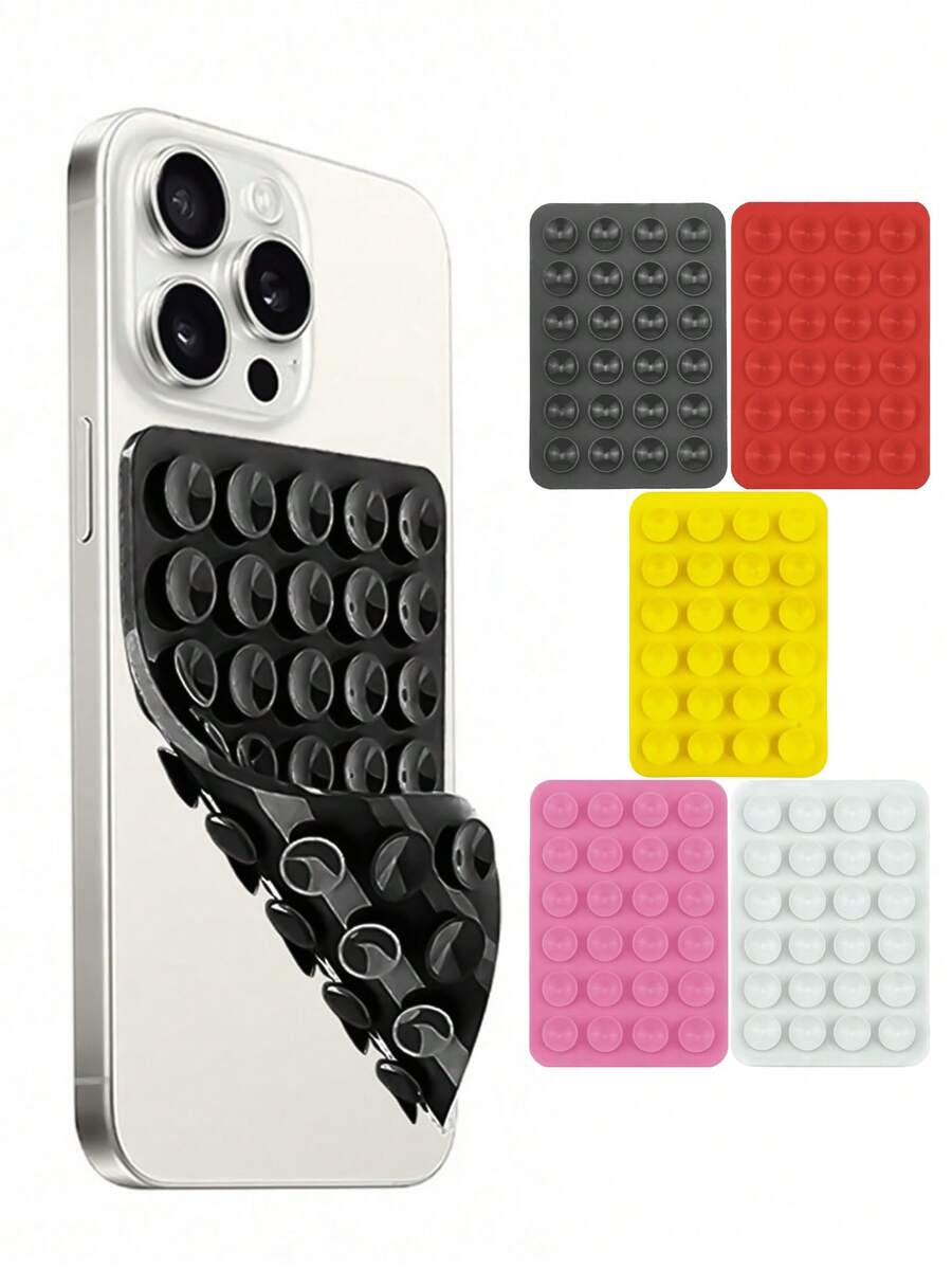 1/4 件硅胶手机粘性手柄，防滑硅胶粘性手机支架，粘性手机壳支架，免提手机配件支架，用于自拍和视频，多功能手机配件，适合所有型号