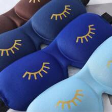 1pc 3D Embossed Foil Eyelash Sleeping Eye Mask, Comfortable Breathable Light-Blocking, Multiple Colors Available,School,Back To School,Travel,Travel Essentials,Home Essentials,Eye Mask,Sleep Mask