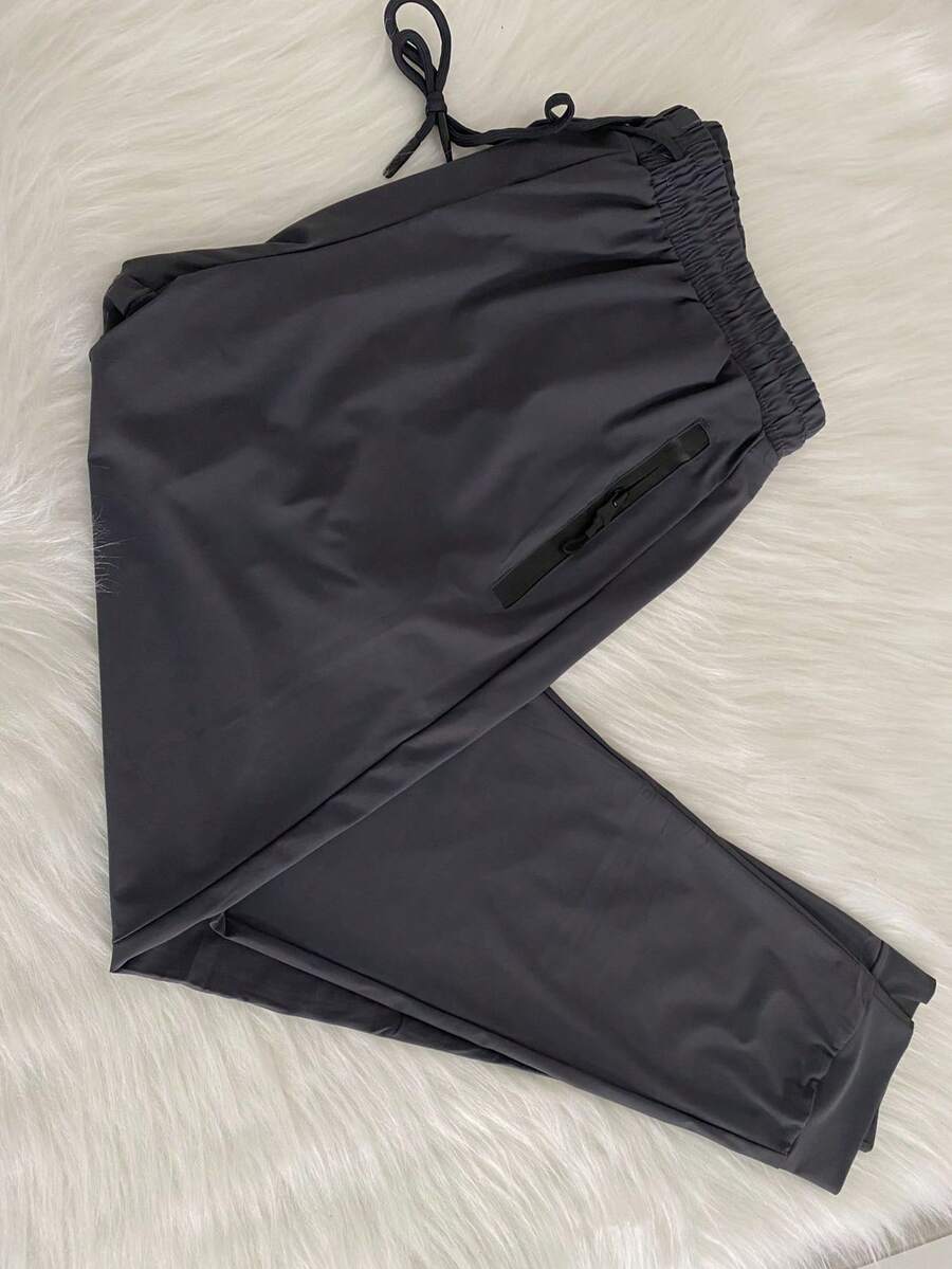 Quick-Drying Pants/Zipper Pocket/Elastic Waist/Sporty/Casual - Dark Grey - View 1