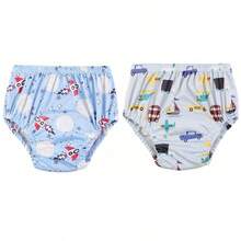 3 件套可重复使用幼儿和儿童如厕训练内裤，防水透气印花尿布衬垫，男女通用如厕训练内裤
