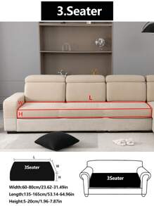 1 pieza Funda elástica para sofá, funda para cojín de asiento de sofá para todas las estaciones, a prueba de polvo, lavable a máquina, resistente a la decoloración, adecuada para sofás en forma de L y de 1/2/3/4 plazas, apta para mascotas, ajustable para dormitorio y sala de estar