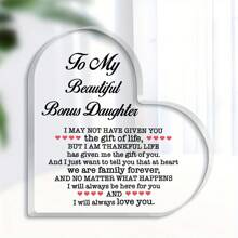 1 Desk Symbol For Rewarding Daughters, Transparent Desktop Decoration, Stepdaughter Gift For Stepmothers Or Stepfathers, Sentimental Home Bedroom Decoration