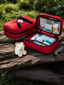 1 pièce Trousse de premiers soins rouge, sac médical, sac de rangement extérieur, pochette médicale imperméable, sac d'urgence épidémique, étui portable à main, sac de premiers soins portable, boîte à médicaments, pour la maison, la voiture, le secours extérieur