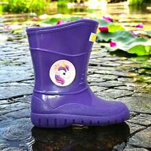 Botas de lluvia de niños y niñas - Morado - Ver 4