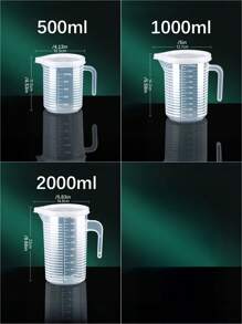 1pc Plastic Measuring Cup With Scale, Household Scale Cup, Kitchen Liquid Measuring Cup, Multi-Function Baking Cooking Measuring Cup, Kitchen Essential Tools, Kitchen Supplies, Household Supplies