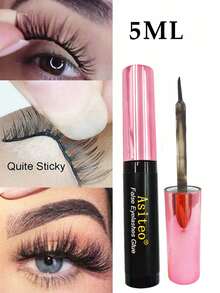 Asiteo 1pc 5ml Black False Eyelash Glue, Makeup Faux Mink Eyelash Adhesive, Quick Drying Waterproof Long Lasting Eyelash Glue - Black - View 7
