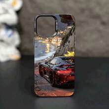 Stylish Sports Car Pattern Mobile Phone Case, Compatible With Apple 16Promax 16Pro 16Plus 16 15Promax 15Pro 15Plus 15 14Promax 14Pro 14 13Promax 13Pro 13 12Promax 12Pro 12 11Promax 11Pro 11, Fashionable Mobile Phone Shock Cover - 黑色 - 查看 3