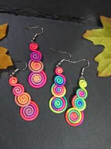 Handmade Colorful Retro Woven Rainbow Earrings, Fashionable Earrings For Women, Elegant Accessories For Home, Casual, Street, Party, Classic Souvenir, Ideal Gift For Valentine's Day, Birthday, Anniversary