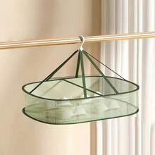 1件家用晾衣篮双折叠网状晾衣篮衣服晾晒篮晾衣网毛衣内衣网晾衣架袜子晾晒篮晾衣网平板晾衣架多功能网状干衣机适用于各种衣服晾衣架 - 彩色 - 查看 10