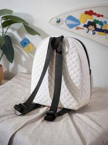 1pc Customized Cute Bear Pattern Rhombus Backpack, Can Be Customized According To Your Unique Design, Suitable For Children And Teenagers, Print Your Own Name Or Print The Name Of Your Siblings And Classmates As A Gift,Multi-Functional,Ornamental,Letter,Stylish,Modern,Colorful,Cute,Adorable,Casual,Custom,Personalised,Unique,Customized,Ideal Gifts For Him,Ideal Gifts For Her