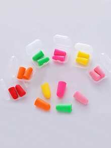 (随机颜色) 柔软防噪音耳塞，用于睡眠、打鼾、游泳、学习和工作，子弹形聚氨酯泡沫耳塞，适用于宿舍、卧室、休息室、办公室、飞机旅行和其他休息场所，用于学校用品包 - 彩色 - 查看 11