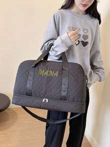 Borsa da viaggio di lusso personalizzata - Con nome ricamato, elegante, con divisori impermeabili, borsone da viaggio con scompartimento per scarpe, scompartimento bagnato/asciutto e tasche laterali convenienti, borsa da weekend con tracolla e manica per trolley