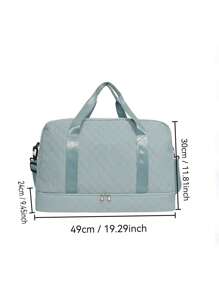 Borsa da viaggio di lusso personalizzata - Con nome ricamato, elegante, con divisori impermeabili, borsone da viaggio con scompartimento per scarpe, scompartimento bagnato/asciutto e tasche laterali convenienti, borsa da weekend con tracolla e manica per trolley