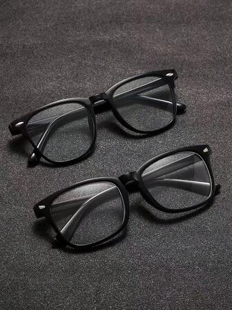 2 副装复古 Y2K 男女通用平光眼镜，适合夏季海滩度假、户外、旅行