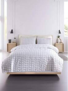 Double Size Bedspread Set – 1pc Bedspread (200x220 Cm) And 2pcs Pillowcases (50x70 Cm) - Ultra Soft, Highly Absorbent & Comfortable Luxury Bedding - Grey - View 1